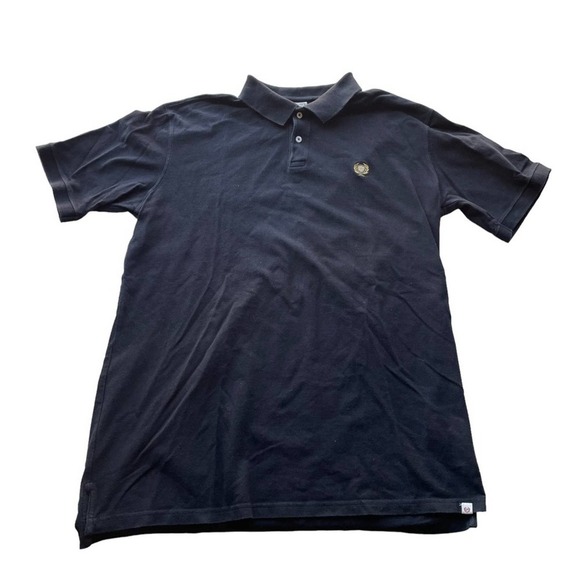 PHAT FARM Vintage Pique Polo Shirt Black 2XL Logo Preppy Hip Hop Oversized - Picture 8 of 10